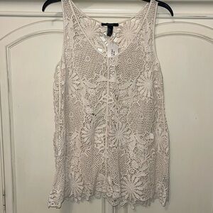 Forever 21 crochet tunic tank large NWT